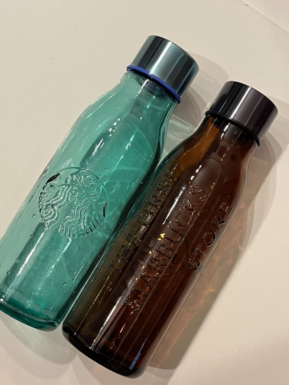 Limited Edition Starbucks Collector Glass Bottles (Set of 2)